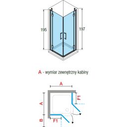 Novellini Modus kabina prysznicowa część prawa 85x85 cm kwadratowa MODUSA85LD-1K