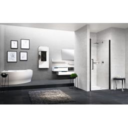 Novellini Young 1B drzwi prysznicowe 57 cm czarny/szkło przezroczyste Y21B57-1H