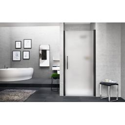 Novellini Young 1B drzwi prysznicowe 57 cm czarny/szkło satynowe Y21B57-4H