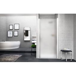 Novellini Young 1B drzwi prysznicowe 57 cm biały mat/szkło satynowe Y21B57-4U