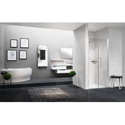 Novellini Young 2.0 2B drzwi prysznicowe 57 cm srebrny/szkło przezroczyste Y22B57-1B