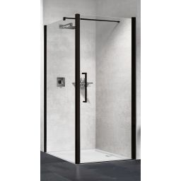 Novellini Young 2.0 F1B ścianka prysznicowa 69 cm boczna czarna/szkło przezroczyste Y2F1B69-1H