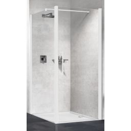 Novellini Young 2.0 F1B ścianka prysznicowa 67 cm boczna biały mat/szkło przezroczyste Y2F1B67-1U