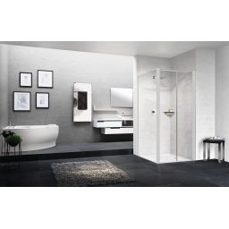 Novellini Young 2.0 F2B ścianka prysznicowa 57 cm boczna biały mat/szkło przezroczyste Y2F2B57-1U