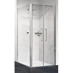 Novellini Young 2.0 F2B ścianka prysznicowa 57 cm boczna srebrna/szkło przezroczyste Y2F2B57-1B