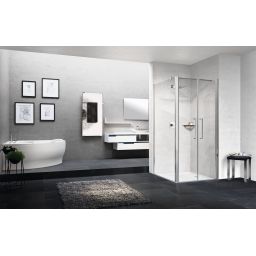 Novellini Young 2.0 F2B ścianka prysznicowa 57 cm boczna srebrna/szkło przezroczyste Y2F2B57-1B