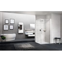 Novellini Young 2.0 G+F drzwi prysznicowe 67 cm biały mat/szkło przezroczyste Y2G67-1U