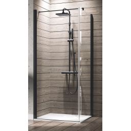 Novellini Young 2.0 G+F drzwi prysznicowe 72 cm czarny/szkło przezroczyste Y2G72-1H