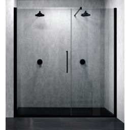 Novellini Young 2.0 G+F drzwi prysznicowe 117 cm czarny/szkło przezroczyste Y2GFL117-1H