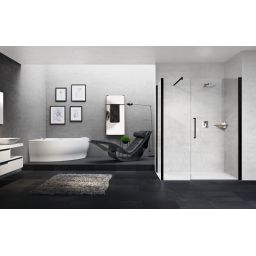 Novellini Young 2.0 G+F drzwi prysznicowe 117 cm czarny/szkło przezroczyste Y2GFL117-1H