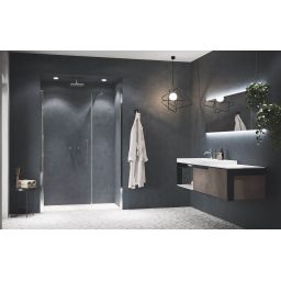 Novellini Young 2.0 G+F drzwi prysznicowe 117 cm chrom/szkło przezroczyste Y2GFL117-1K