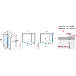 Novellini Young 2.0 G+F drzwi prysznicowe 147 cm czarny/szkło przezroczyste Y2GFL147-1H