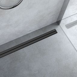 Oltens Langan Slim odpływ prysznicowy liniowy 80 cm czarny/czarny mat 30011300