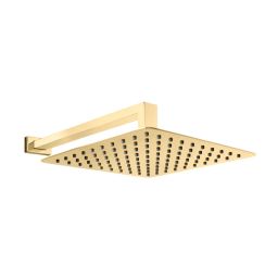 Oltens Vindel (S) Lagan (S) deszczownica 30 cm kwadratowa z ramieniem ściennym złoty połysk 36014800