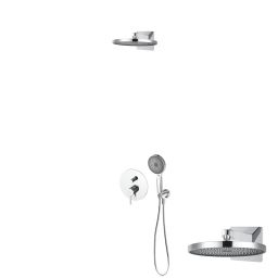 Oltens Molle zestaw bateria wannowo-prysznicowa podtynkowa z deszczownicą Vann i słuchawką 3-funkcyjną Havis EasyClick chrom 36021100