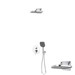 Oltens Molle zestaw bateria wannowo-prysznicowa podtynkowa z deszczownicą Vann (S) i słuchawką 3-funkcyjną Havis EasyClick (S) chrom 36022100