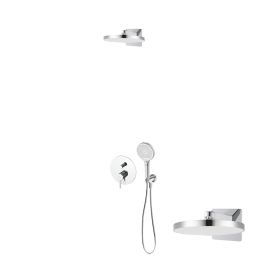 Oltens Molle zestaw bateria wannowo-prysznicowa podtynkowa z deszczownicą Regna i słuchawką 3-funkcyjną Luva EasyClick chrom 36023100
