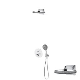 Oltens Hamnes zestaw bateria wannowo-prysznicowa podtynkowa z deszczownicą Vann i słuchawką 3-funkcyjną Havis EasyClick chrom 36024100