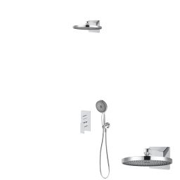 Oltens Hadsel zestaw bateria wannowo-prysznicowa podtynkowa z deszczownicą Vann i słuchawką 3-funkcyjną Havis EasyClick chrom 36027100