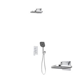 Oltens Hadsel zestaw bateria wannowo-prysznicowa podtynkowa z deszczownicą Vann (S) i słuchawką 3-funkcyjną Havis EasyClick (S) chrom 36028100