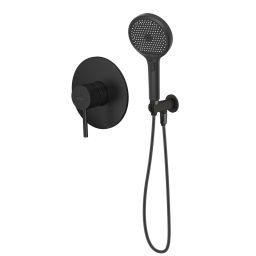 Oltens Molle zestaw bateria prysznicowa podtynkowa ze słuchawką 3-funkcyjną Luva EasyClick czarny mat 36032300