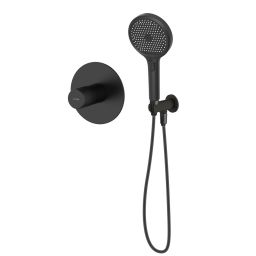 Oltens Hamnes zestaw bateria prysznicowa podtynkowa ze słuchawką 3-funkcyjną Luva EasyClick czarny mat 36035300