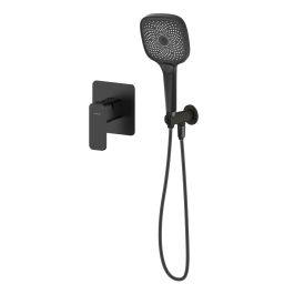 Oltens Hadsel zestaw bateria prysznicowa podtynkowa ze słuchawką 3-funkcyjną Havis EasyClick (S) czarny mat 36037300