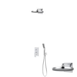 Oltens Hadsel zestaw bateria wannowo-prysznicowa podtynkowa z deszczownicą Vann i słuchawką 1-funkcyjną Tinde chrom 36042100