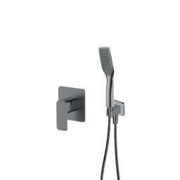 Oltens Hadsel zestaw bateria prysznicowa podtynkowa ze słuchawką 1-funkcyjną Tinde grafit 36043400