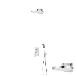 Oltens Hadsel zestaw bateria wannowo-prysznicowa podtynkowa z deszczownicą Regna i słuchawką 1-funkcyjną Tinde chrom 36044100