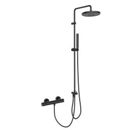 Oltens Hamnes zestaw prysznicowy z baterią prysznicową ścienną czarny mat 36051300
