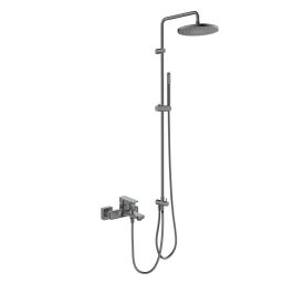 Oltens Hadsel zestaw prysznicowy z baterią wannowo-prysznicową ścienną grafit 36054400