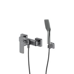 Zestaw Oltens Hadsel bateria prysznicowa ścienna z kompletem natryskowym Tinde Hald grafit 36057400