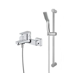 Zestaw Oltens Hadsel bateria wannowo-prysznicowa ścienna z kompletem natryskowym Tinde Alling chrom 36058100