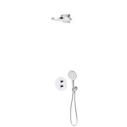 Oltens Katla zestaw bateria wannowo-prysznicowa podtynkowa z deszczownicą Regna i słuchawką 3-funkcyjną Luva EasyClick chrom 36064100