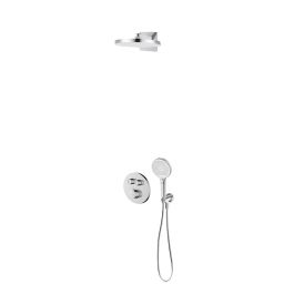 Oltens Onega zestaw bateria wannowo-prysznicowa podtynkowa z deszczownicą Regna i słuchawką 3-funkcyjną Luva EasyClick chrom 36070100