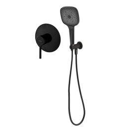 Oltens Rann zestaw bateria prysznicowa podtynkowa ze słuchawką 3-funkcyjną Havis EasyClick (S) czarny mat 36077300