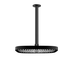 Oltens Vann (S) deszczownica 26x26 cm kwadratowa z ramieniem sufitowym Aera czarny mat 36087300