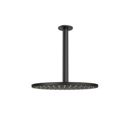 Oltens Atran deszczownica 22x22 cm okrągła z ramieniem sufitowym Aera czarny mat 36089300