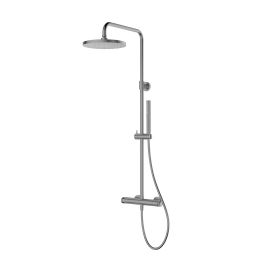 Oltens Vassa zestaw prysznicowy ścienny termostatyczny z deszczownicą grafit 36508400