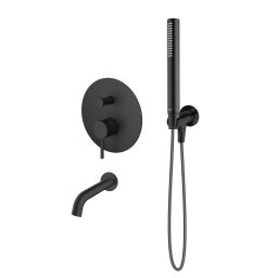 Zestaw Oltens Molle zestaw wannowo-prysznicowy podtynkowy czarny mat 36602300