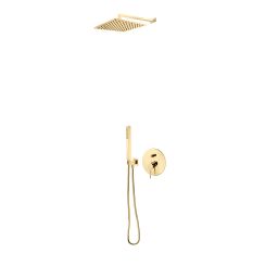 Zestaw Oltens Molle bateria podtynkowa z deszczownicą 30 cm Vindel (S) i kompletem prysznicowym Sog złoty 36603800