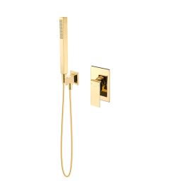 Zestaw Oltens Gota bateria prysznicowa podtynkowa z zestawem prysznicowym Sog Hvita (S) złoty połysk 36606800