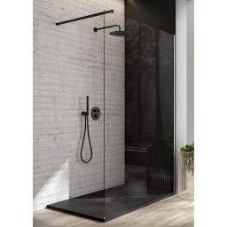 Zestaw Oltens Onega bateria podtynkowa termostatyczna z deszczownicą 30 cm Vindel i kompletem prysznicowym Ume czarny mat 36617300