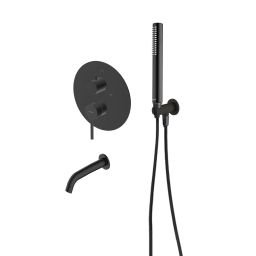 Zestaw Oltens Rann zestaw wannowo-prysznicowy podtynkowy czarny mat 36632300