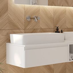 Oltens Lustra umywalka 60,5x35 cm prostokątna nablatowa biała 40306000