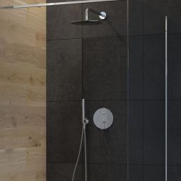 Zestaw Oltens Molle bateria podtynkowa z deszczownicą 30 cm Sondera i kompletem prysznicowym Ume chrom 36600100