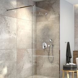 Oltens Vida ścianka prysznicowa walk-in 110 cm chrom połysk/szkło przezroczyste 22006100