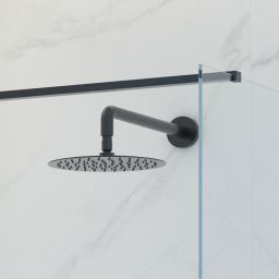 Oltens Lagan ramię deszczownicy 40 cm okrągłe czarny mat 39400300