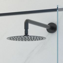 Oltens Vindel deszczownica 30 cm okrągła czarny mat 37000300